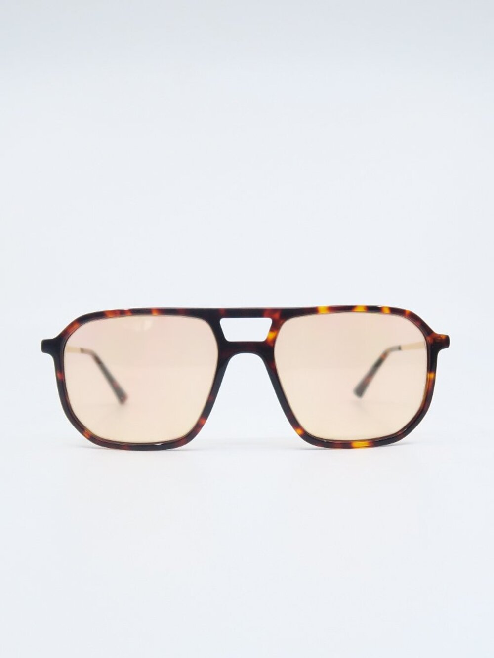 Light Tint Havana and Orange Lenses, New Aviator, Fashion Unisex Sunglasses.